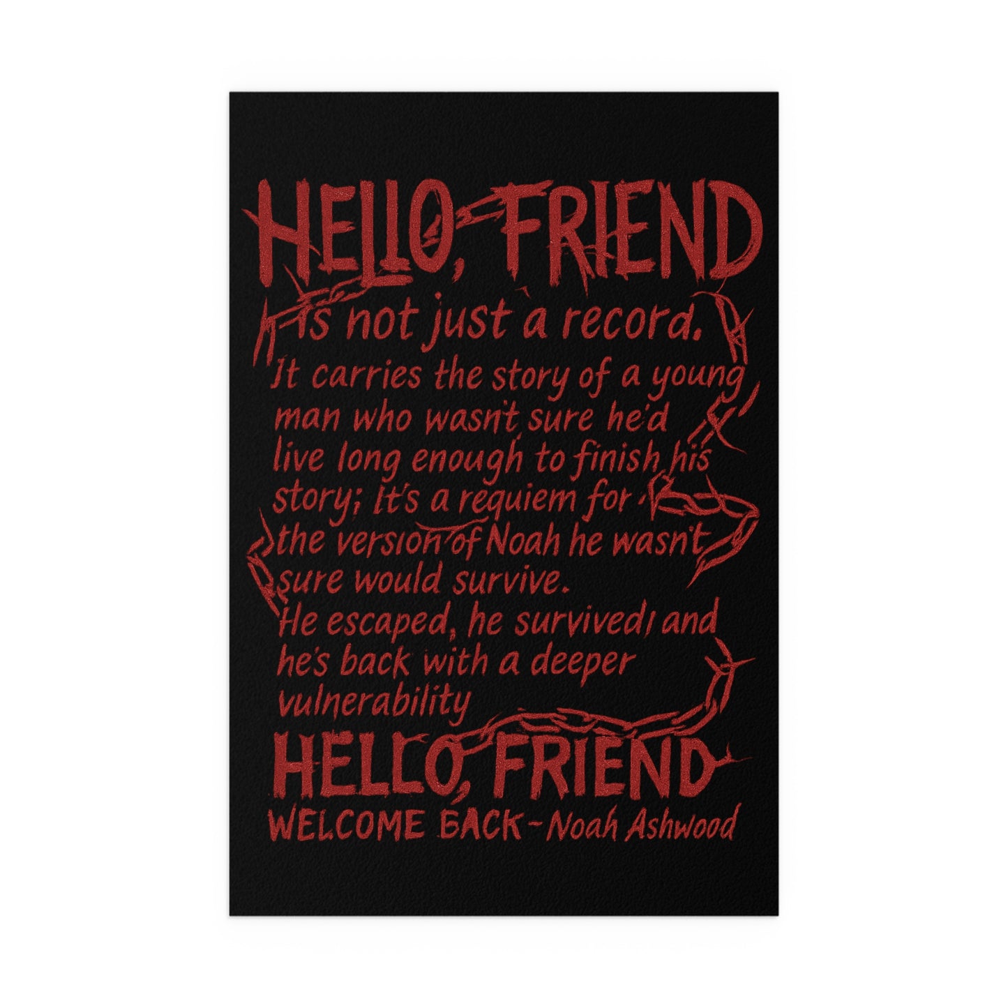 Hello, friend Vintage Silk Poster Art