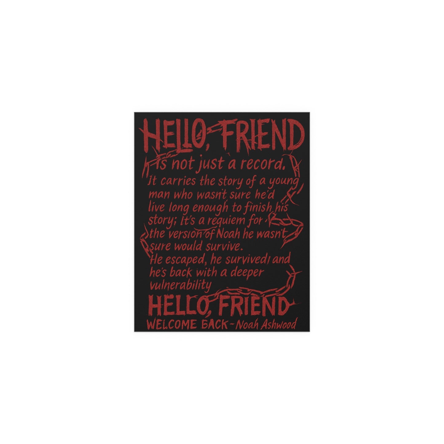 Hello, friend Vintage Silk Poster Art