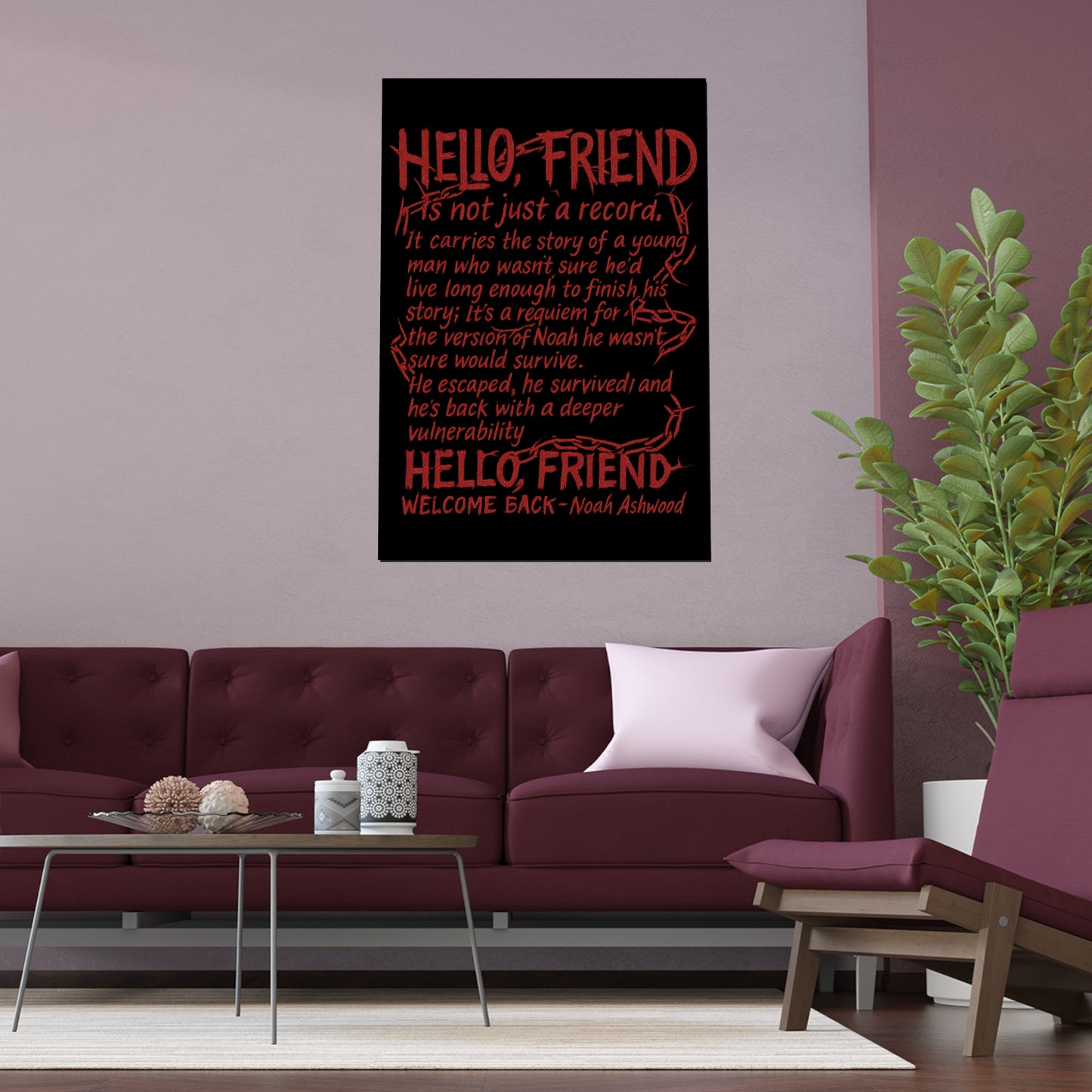 Hello, friend Vintage Silk Poster Art