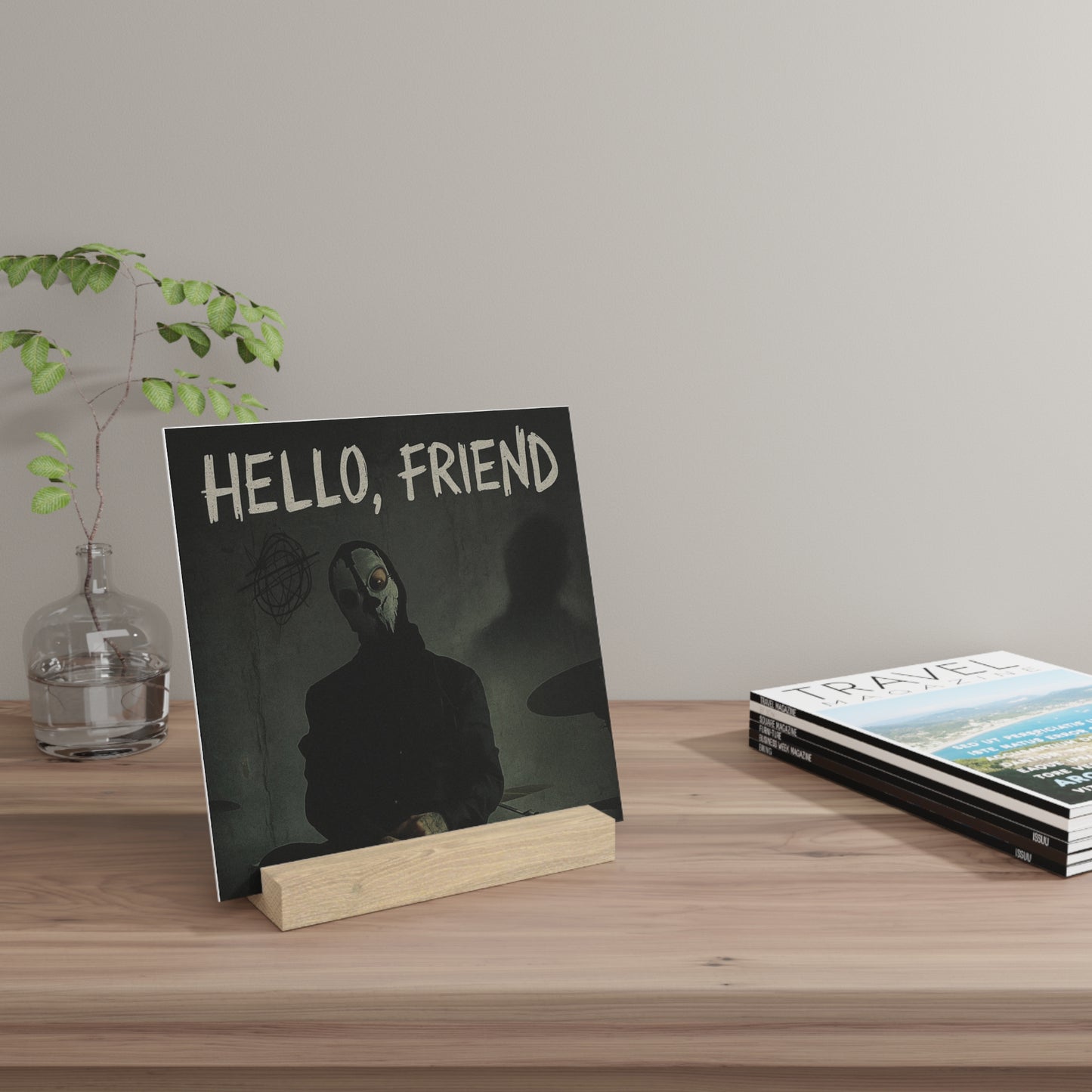 Hello, Friend Gallery Board Stand, Display Art, Gift for Friends, Home Decor, Unique Art Piece, Wall Art