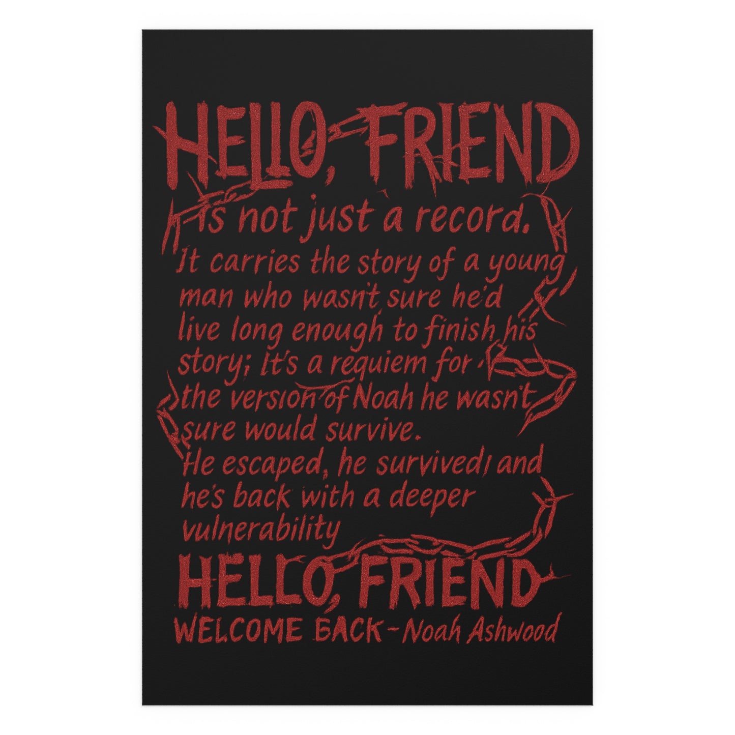 Hello, friend Vintage Silk Poster Art