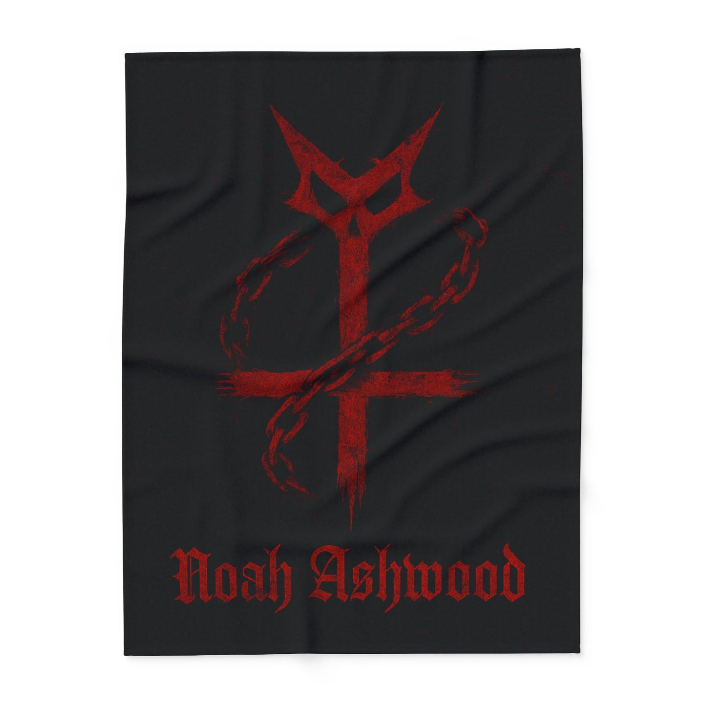 Noah Ashwood fleece blanket. gothic style blanket merch