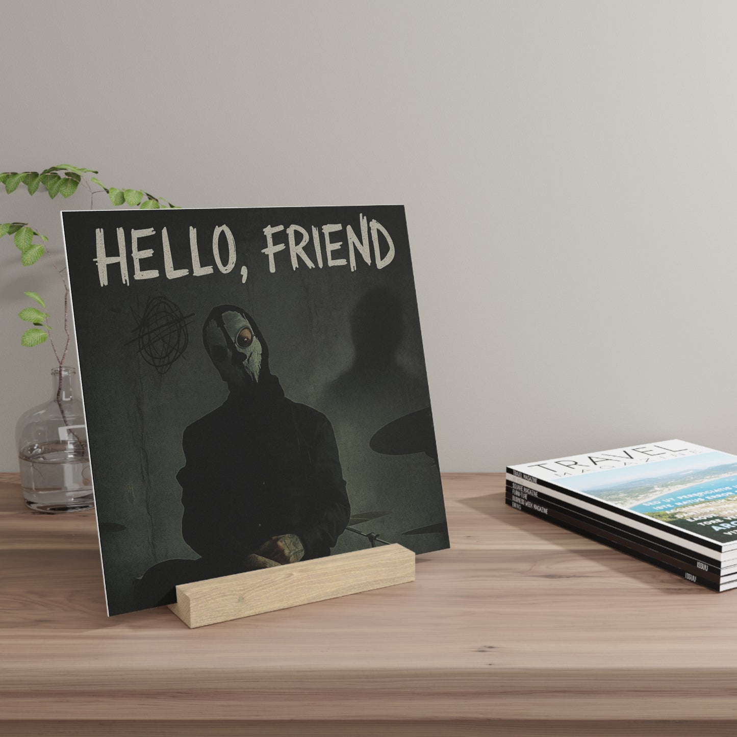 Hello, Friend Gallery Board Stand, Display Art, Gift for Friends, Home Decor, Unique Art Piece, Wall Art