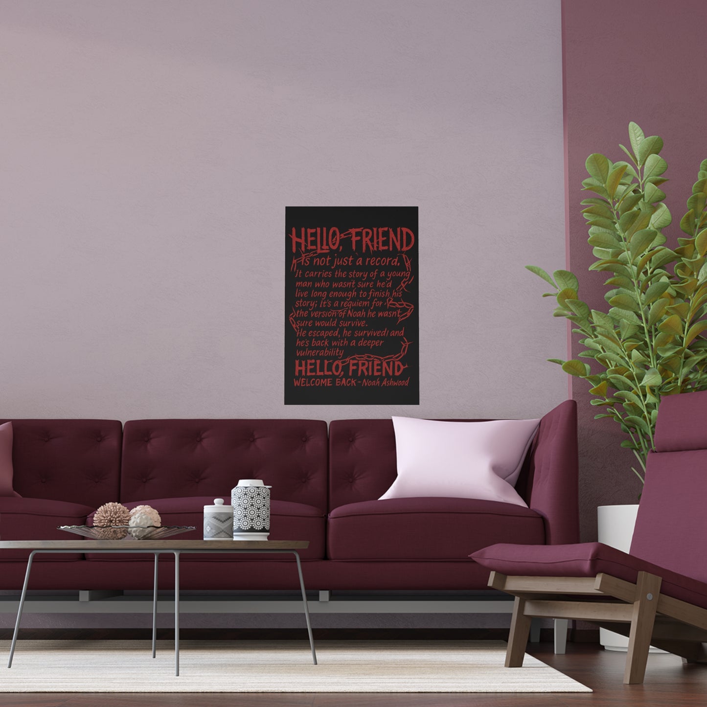 Hello, friend Vintage Silk Poster Art