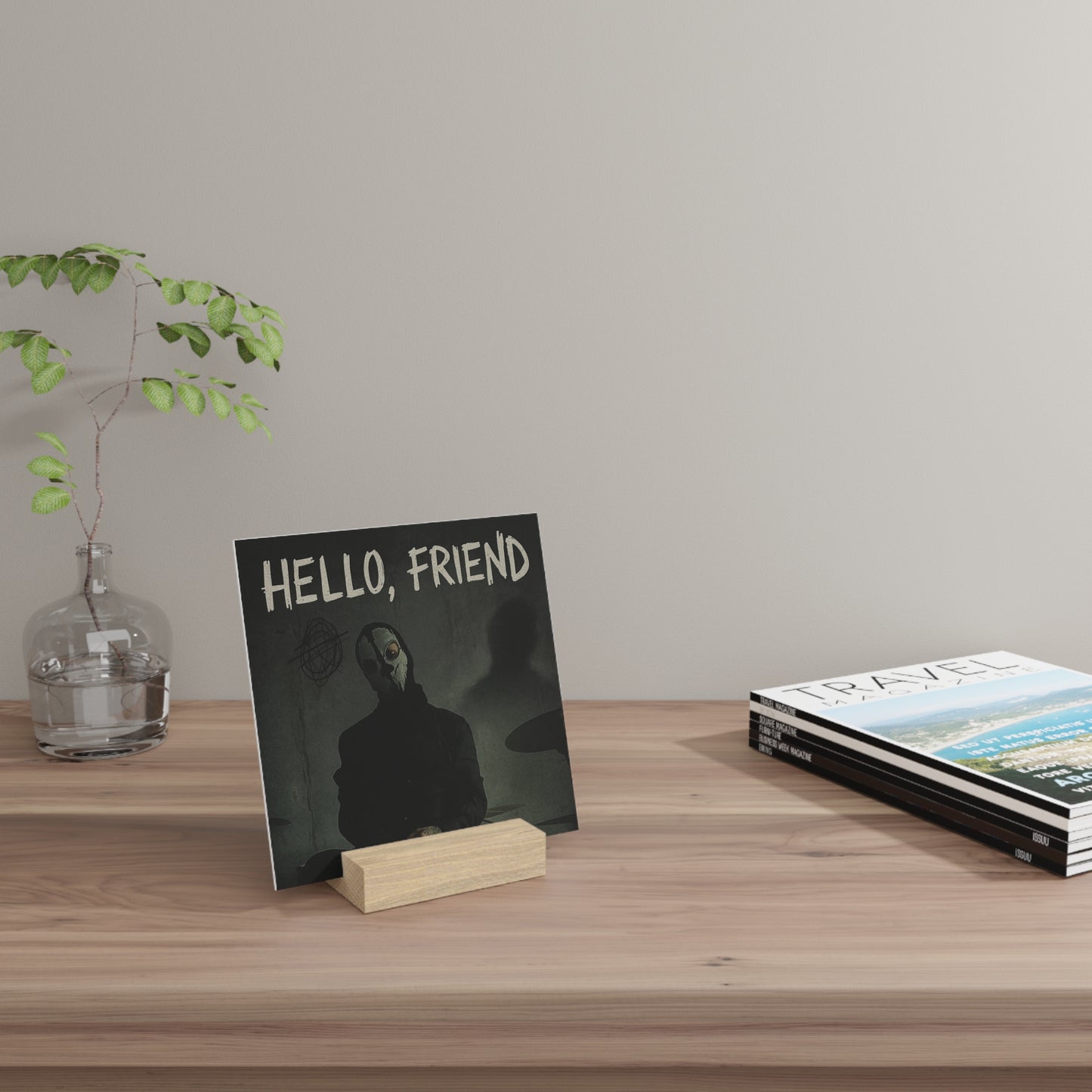 Hello, Friend Gallery Board Stand, Display Art, Gift for Friends, Home Decor, Unique Art Piece, Wall Art