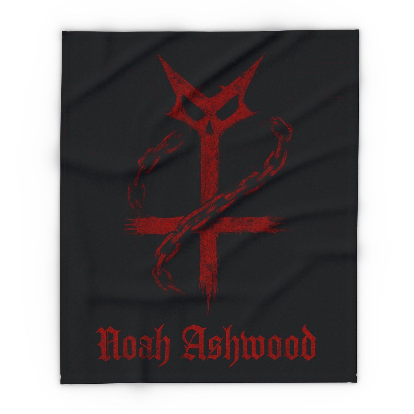 Noah Ashwood fleece blanket. gothic style blanket merch