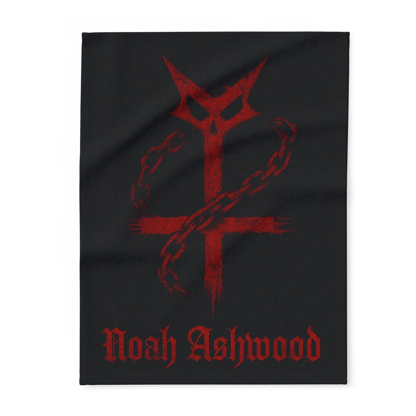 Noah Ashwood fleece blanket. gothic style blanket merch
