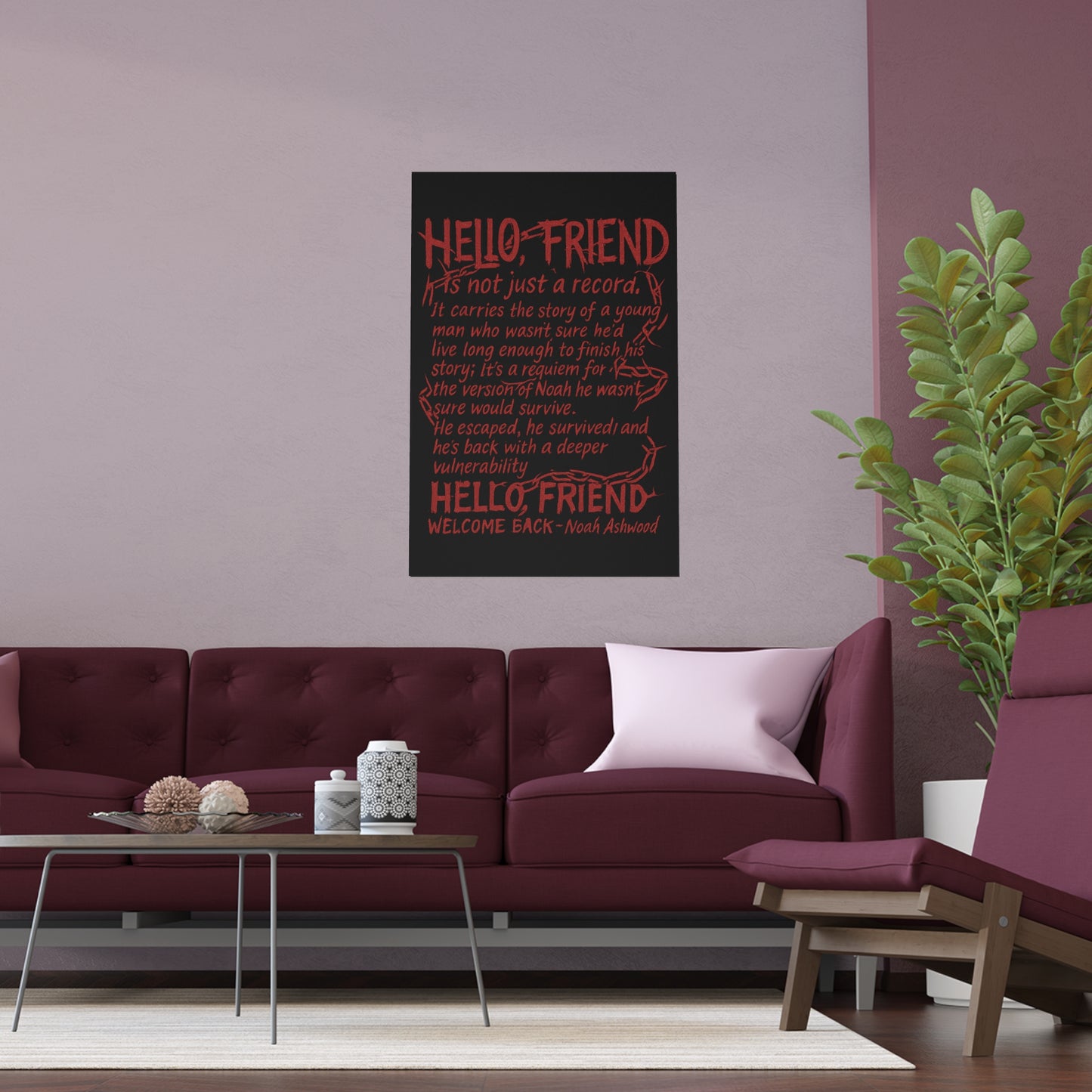 Hello, friend Vintage Silk Poster Art