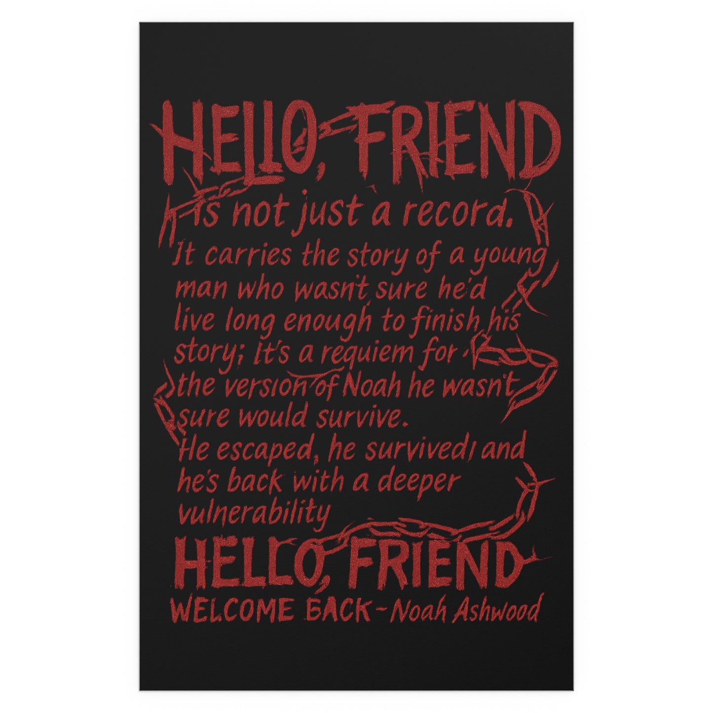 Hello, friend Vintage Silk Poster Art