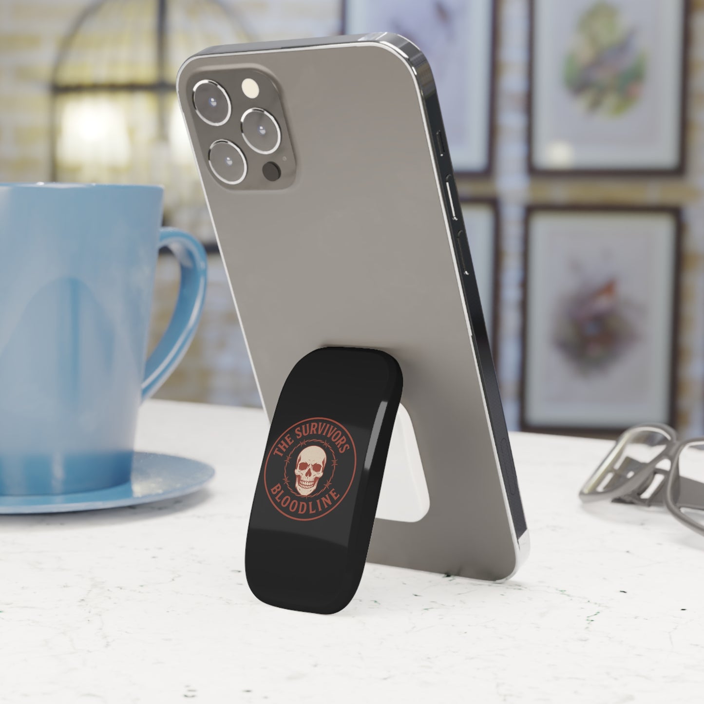 The Survivors Bloodline, Unique Phone Accessory, Ideal for Gamers, Trendy Gift for Him, Halloween Decor, Fun Phone Stand