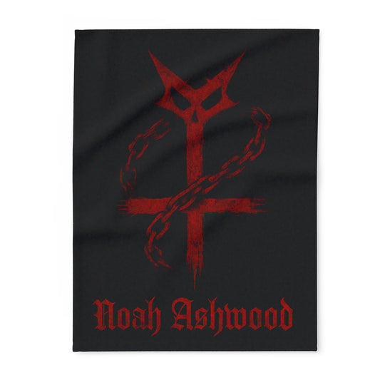 Noah Ashwood fleece blanket. gothic style blanket merch