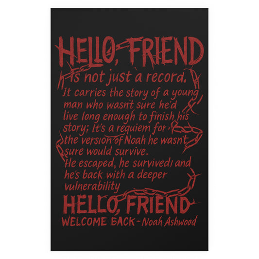 Hello, friend Vintage Silk Poster Art
